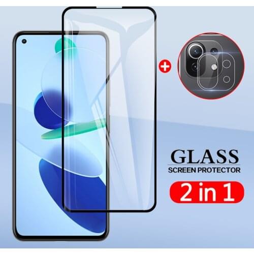 2 In 1 Back Camera Lens Film & Screen Protector Protective Tempered Glass For Xiaomi Mi 11 Lite mi11lite 6.55"