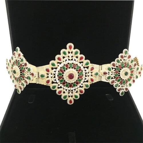 Full diamond belt rhinestone body jewelry adjusts the length of the European metal waist chain caften wedding dress metal belt