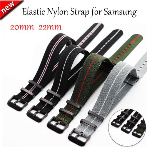 22mm 20mm Elastic Nylon Band for Galaxy Watch 46mm 42mm Band /Active 2 40mm Strap for Gear series S3 S2 S3 Frontier S3 Classic
