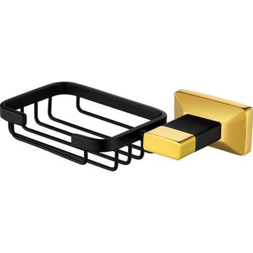 Luxury gold and black brass copper bathroom Soap basket Soap dish holder Bathroom accessories hardware