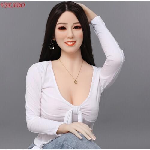 VSEXDO 165cm Sex Dolls for Men Life Size Silicone Head with Planted Hair Adult Love Doll Pussy Breast Vagina Oral Anal Sex Toys