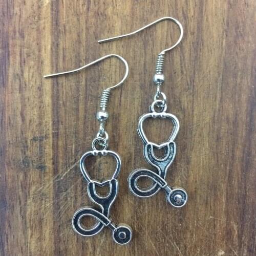Syringe Stethoscope Nurse Cap Earrings Asymmetrical Earrings Fashion Lady Earrings A favorite for nurse friends