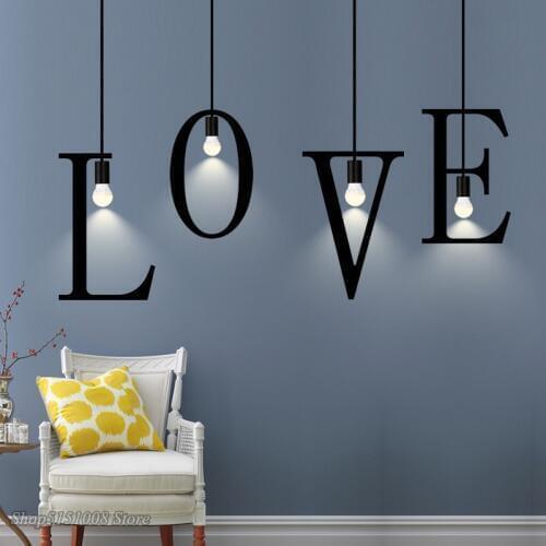 Nordic DIY Letter Light Creative Pendant Light Led Pendant Lamp for Kitchen Bar Alphabet Shape Light Fixture Home E27 Nightlight
