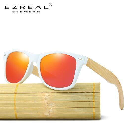 EZREAL Mens Women Polarized Sunglasses Wood Bamboo Temple Brand Design Summer Style Unisex Sun Glasses Vintage Oculos De Sol