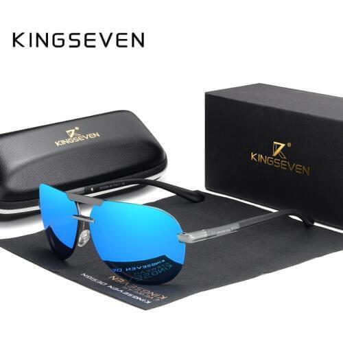 KINGSEVEN Original High Quality Polarized Sunglasses Men Women Pilot Driving Aluminum+TR90 Sun Glasses Goggle UV400