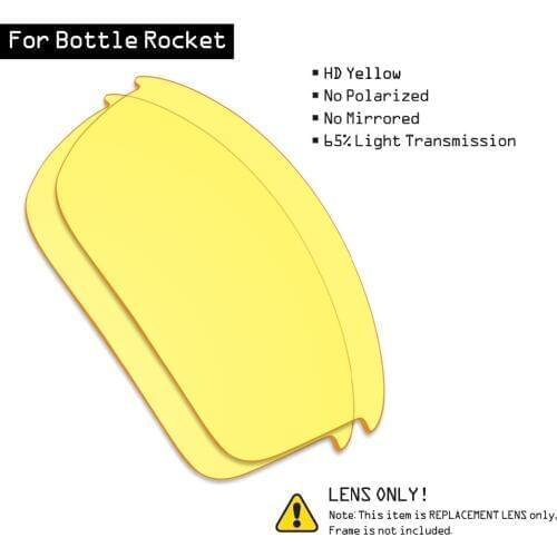 SmartVLT Sunglasses Replacement Lenses for Oakley Bottle Rocket - HD Yellow