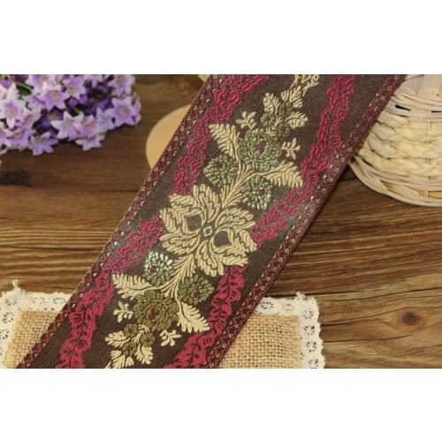 5yards/lot wide 9cm Woven Jacquard Ribbon classical design curtain and clothing accessory LS-9908