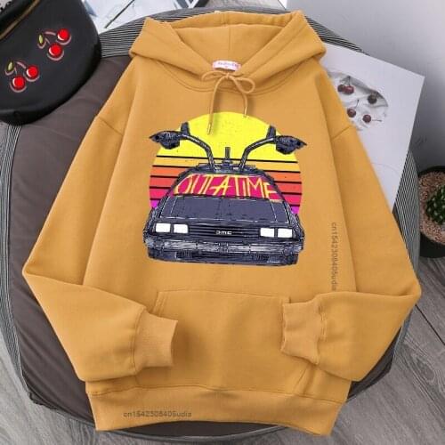 Back To The Future Print Hoodie Sweatshirt Loose Aesthetic Harajuku Hoodies Men Winter Pullovers Men Sweater Hip Hop Streetwear