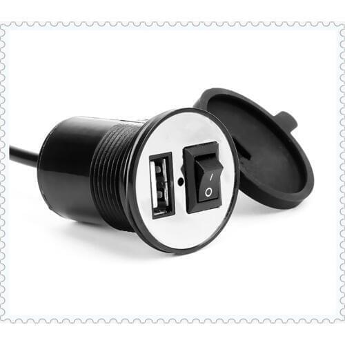 12V-24VUniversal motorcycle modified shape USB charger with switch for YAMAHA XV 950 RACER TDM 900 MT-125 MT125 MT-01 V-MAX