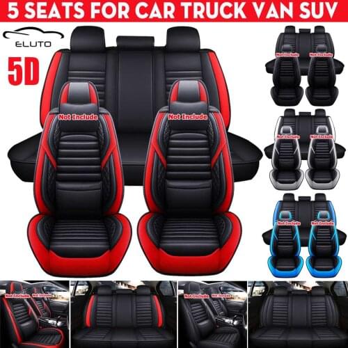 Universal 5 Seat Full Set Car Seat Cover Headrest PU Leather Seat Cushion Cover Protector Cover Armrest Cover 5D For SUV Truck