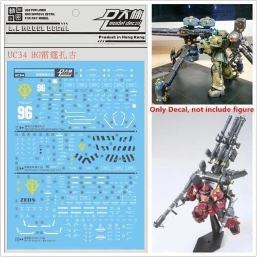 D.L high quality Decal water paste UC34 For Bandai RG 1/144 Thunderbolt Zaku Gundam DL129