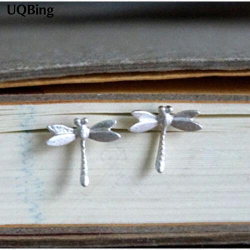 2016 Fashion 925 Sterling Silver Dragonfly Stud Earrings Jewelry Pendientes Brincos Fashion Jewelry