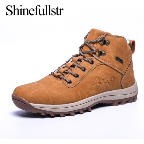 Winter Mens Outdoor Hiking Boots Professional Waterproof Trekking Mountain Shoes Warm Cotton Outventure Sneakers For Men 47 48