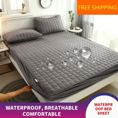 100% Waterproof Mattress Cover Washable Bed Cover Queen Mattress Protector Fitted Mattress Pad Topper King Size Bedspreads