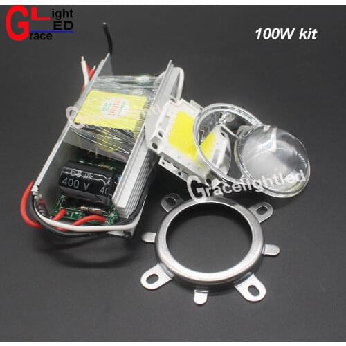 100W high power led Bead + 100W len 60-80degree+100W driver ac110/220v warm white royal blue full specurm led