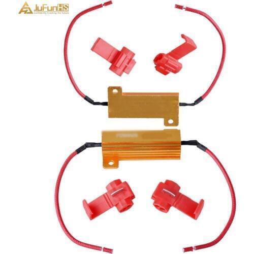50W Load Resistor 6 ohm Fix LED Bulb Fast Hyper Flash Turn Signal Light Blinker 1157 1156 3157 3156 12V Car 6R Resistors + T-Tap