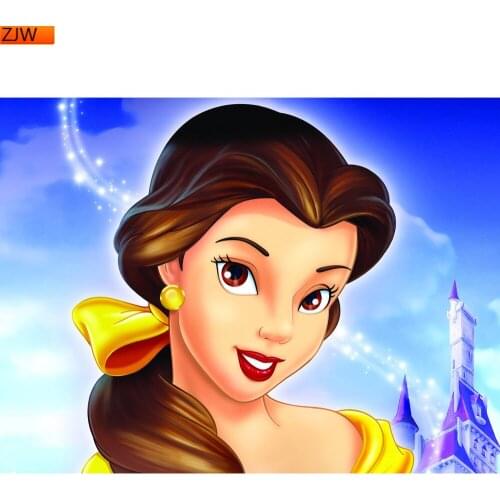 5d Diamond Painting Disney Princess Belle Cartoon Beauty and The Beast Square Diamond Painting Cross Stitch Mosaic Decor Gift