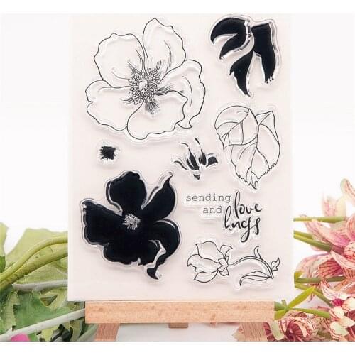 8.5x11cm Spring flowers Transparent Seal Clear Stamps Cutting Dies Roller Stamps DIY Scrapbook Album / Card Production Easter