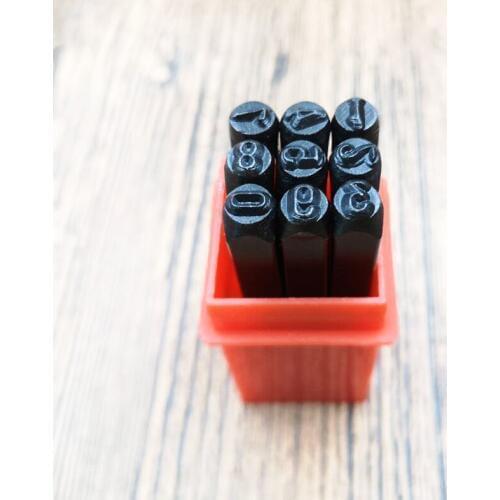 9pcs/set Digital Numbers 0-8 Punch Leather Punching Hand Leather DIY Tool and Carving Seal 6MM Carbon Steel