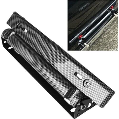 Car License Plate Frame Holder Carbon Fiber Racing Number Plate Holder Adjustable Mount Bracket Car Modification