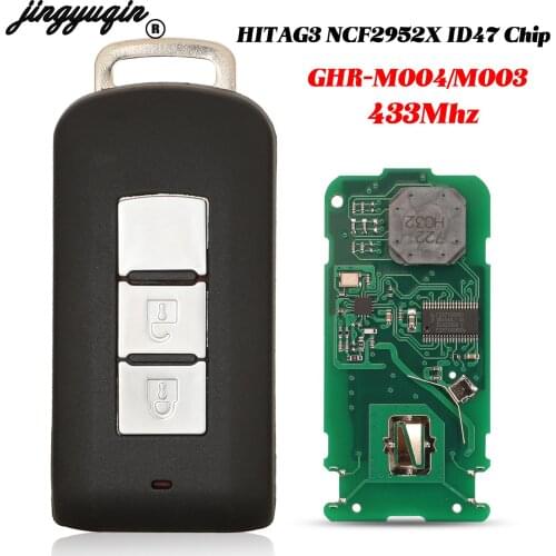 Jingyuqin 2 Button 433Mhz ID47 Chip GHR-M004/M003 Remote Control Car Key For Mitsubishi Montero L200 Pajero Sport (KS0W)