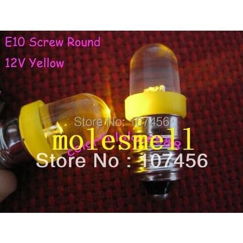 Free shipping 100pcs yellow E10 3V Led Bulb Light Lamp for LIONEL 1447