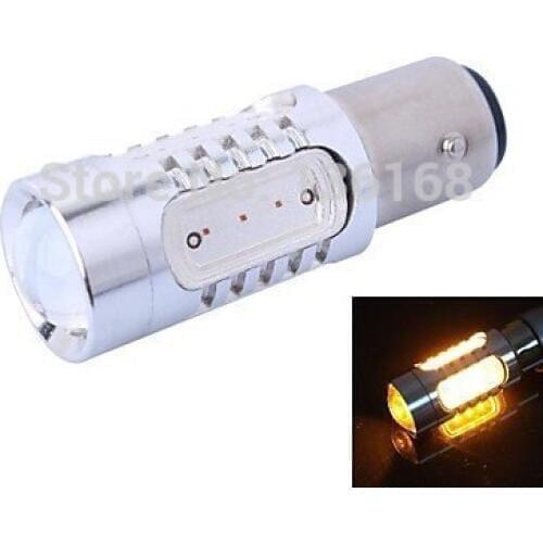 Free Shipping 1156 / BAU15S / P21W 11W 400LM amarelo LED jaune pour directeur de Car Light / Light sauvegarde (DC12-24V, 2pcs)