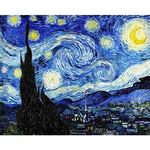 DIY 5D Diamond Painting Van Gogh Starry Sky Cross Stitch Kit Full Drill Round Embroidery Mosaic Art Picture of Rhinestones Decor