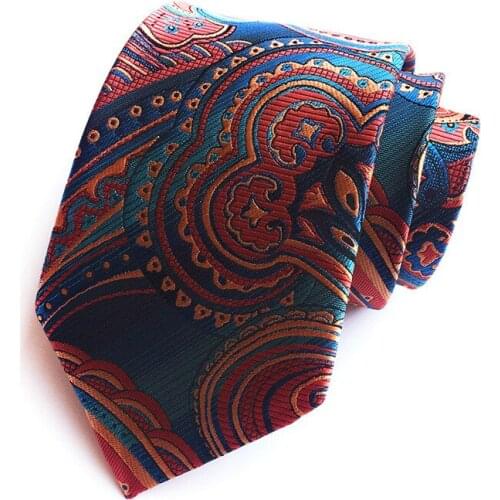 New Mens Business Casual Tie Trendy Big Waist Flower Paisley Polyester Jacquard Mens Tie Party Wedding Suit Tie Accessories