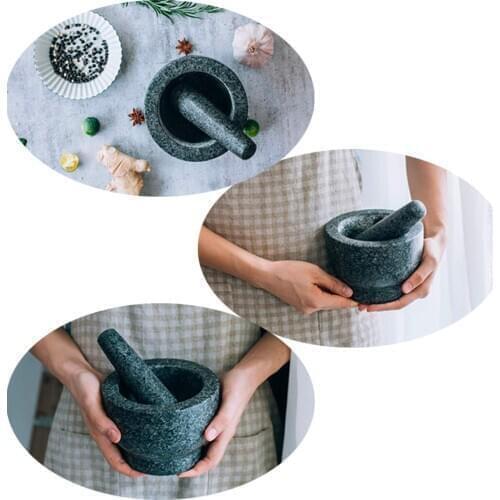 Granite Stone Herbs Masher Bowl Smasher Household Garlic Grinder Crusher