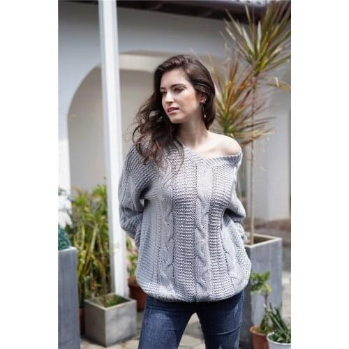 H80&S90 New Twist Sweater Women Winter Long Sleeve V-Neck Pullover Sweater Ladies' Fashion Knitted Jumper Female Tops Clothes