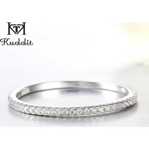 Kuololit Wedding Rings for Women Girls Solid 925 Sterling Silver 5A Gemstone Handmade Band Engagement Size 10 Rings Fine Jewelry