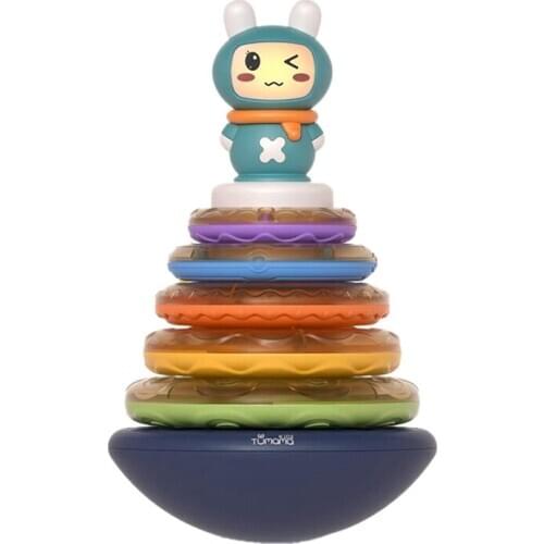 Circle stacking rings toy TUMAMA Baby Musical Electronic Toys Baby Tumbler Stacking Toys Sound Educational Toy Sensory Toys