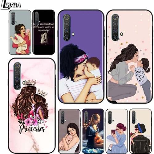 Hot Mom baby for OPPO Realme V15 X5 X3 X50 X7 X2 C17 C11 C3 C2 7 7i 6 6S 6i 5 Narzo 20 Pro Black Phone Case