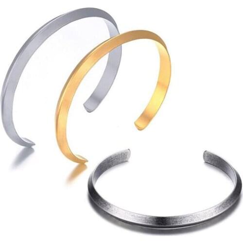 Stainless Steel Minimalist Fashion Delicate Men Women Bangle Bracelet Jewelry Gift For Him