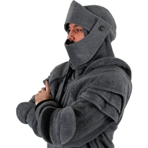 VIN Beauty Retro Street Men Hoodie Travel Hallowmas Clothing Medieval Style Cosplay Gothic Long Sleeve Knight hoodie Plus Size