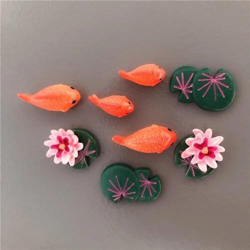 7PCS Fridge Stickers Creative Pond Fish Refrigerator Magnets Sticker for Home Decoration Office Fridge Magnets Lovely Animal 3D