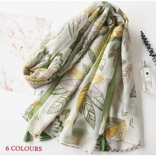 New design print leaves big flower muslim hijab women scarf/scarves wraps fashion shawl high quantity viscose bandana 10pcs/lot