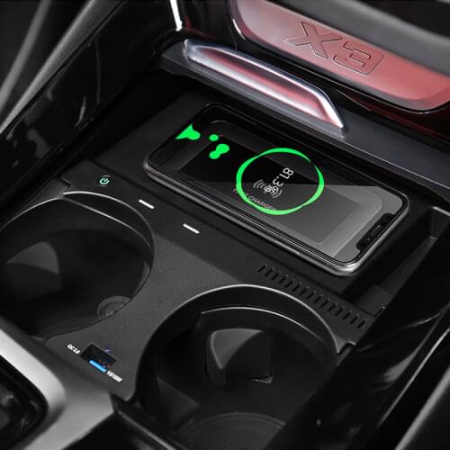 Suitable for BMW X3 X4 2019 2020 car QI wireless charger charging plate mobile phone holder accessories