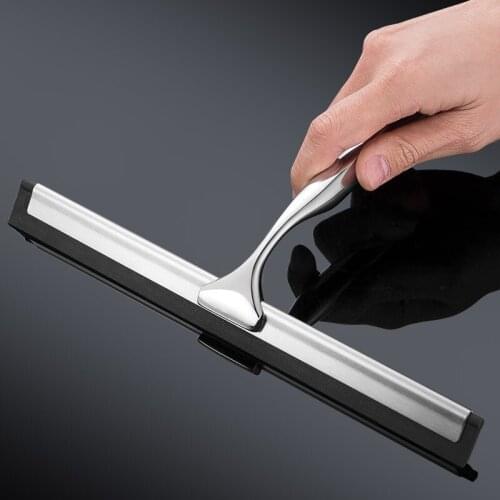 Durable Shower Squeegee Window Glass Wiper Scraper Cleaner with Silicone Blade & Holder Hook for Bathroom Kitchen Car Glass