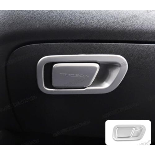 Lsrtw2017 Abs Car Storage Glove Box Switch Handle Frame Trims for Hyundai Tucson 2019 2020 Carbon Fiber Accessories Chrome