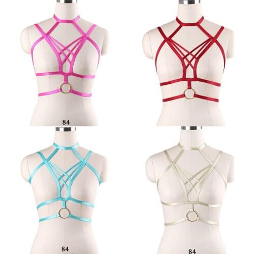 Christmas Clothing pentagram Harness women cage bra body bondage harness gothic Custom witchy liga exotic crop top harnes