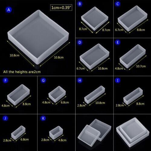 Silicone Mold DIY Square Rectangle Exopy Resin Mirror Crafts Jewelry Decoration