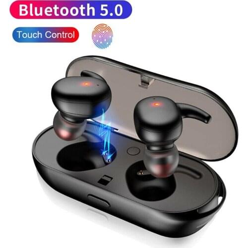 T2C TWS Bluetooth-compatible Earphone 5.0 Mini Wireless Earbuds Touch Control Sport Ear Stereo With Charging Box