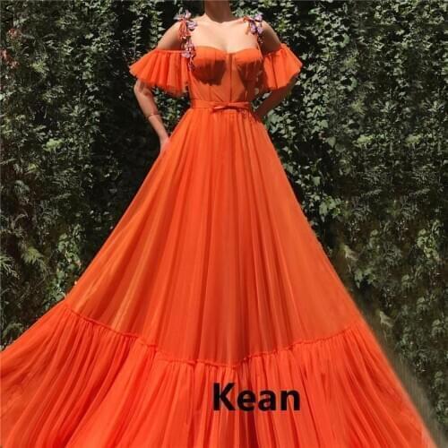 Spaghetti Straps Evening Dress Butterfly Special Occasion robe soiree Islamic Dubai Kaftan Saudi Arabic Evening Boho Prom Dress