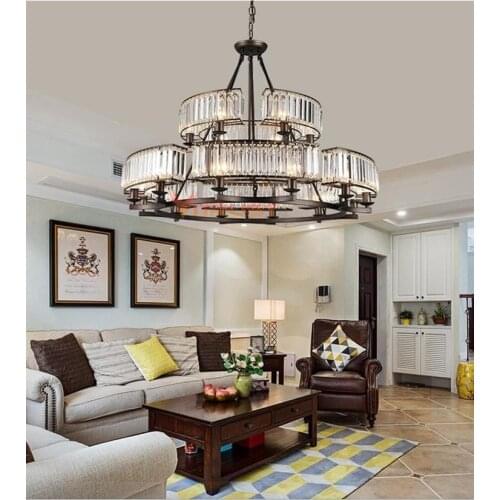 Vintage Crystal Chandeliers Modern Hanging Lamps Lamp Living Room Bedroom Hotel Hall Lights Loft Lustre de Cristal Lustres
