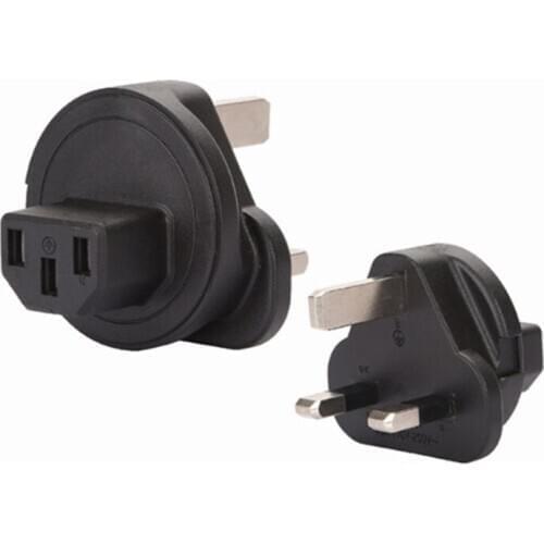 High quality black Copper Standart 10A 250V British standard to IEC320 C13 power adaptor plug convert socket