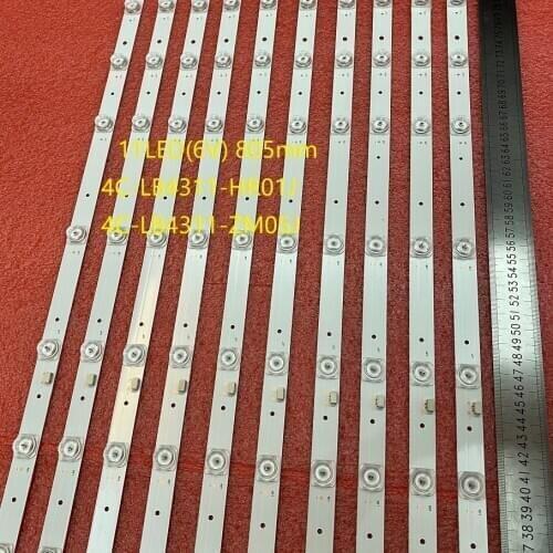 10pcs/lot LED backlight bar For TCL 43S6500FS 43S6500 43S423 43S325 Thomson 43UD6426 4C-LB4311-HR01J ZM05J GIC43LB32_3030F2.1D