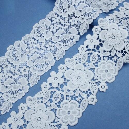 10yard White Flower Fabric Sewing Dress Accessories Latest African Laces 2021 High Quality Trim Ribbon Skirt Curtain Wedding