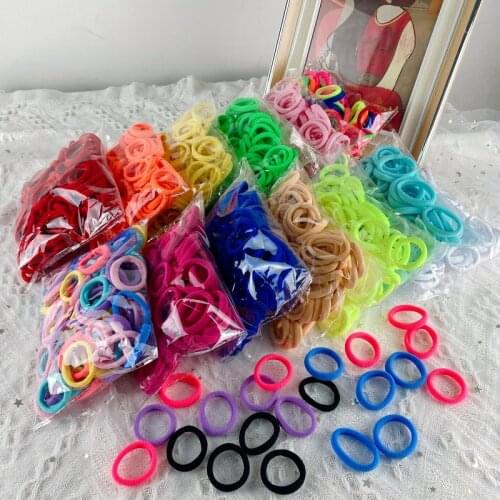 100pcs/pack Girls Elastic Hair Bands Women Rubber Bands Gum For Kid Hair Tie Ponytail Lady Soft scrunchies Hair Rope Accessories